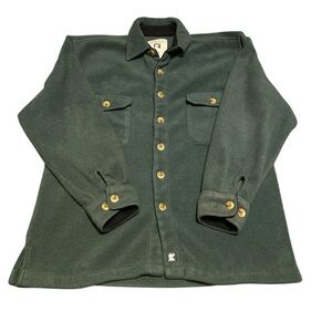 Forest Green fleece Shirt Jacket with Collared Neckline button down
BIN 30